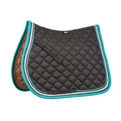 Roma Crescent All Purpose Saddle Pad - Black/Grey/Turquoise