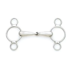 Centaur Hollow Jointed 2-Ring Gag - Stainless Steel
