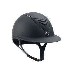One K Avance Wide Brim Chrome Stripe Helmet - Black Matte