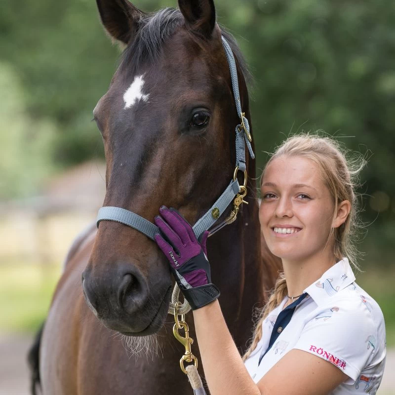 Roeckl Mendon Riding Gloves - Berry - Image 3