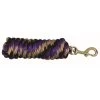 Western Rawhide 10' Poly Lead W/Brass Plated Snap - Black/Purple/Tan
