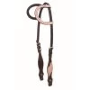 Western Rawhide Country Legend Rough Out And Buckstitch Two Ear Headstall - Pink