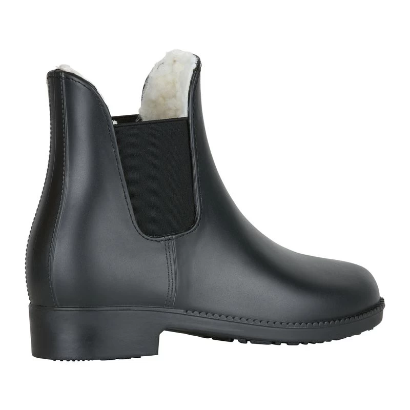 Horze Kids' Bonn Rubber Paddock Boots W/Faux Fur Lining - Black - Image 3