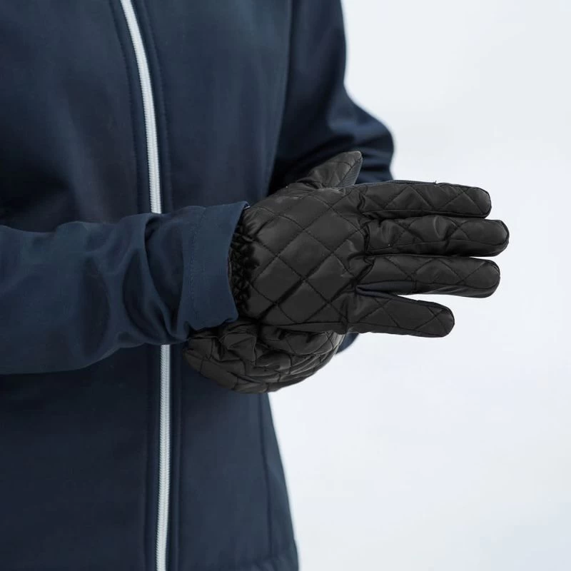 Horze Quilted Winter Riding Gloves - Black - Image 2