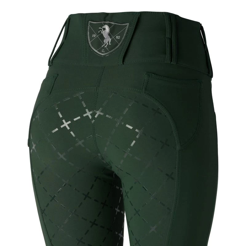 Horze Women's Desiree High Waist Full Seat Breeches - Mountain View Green - Image 2