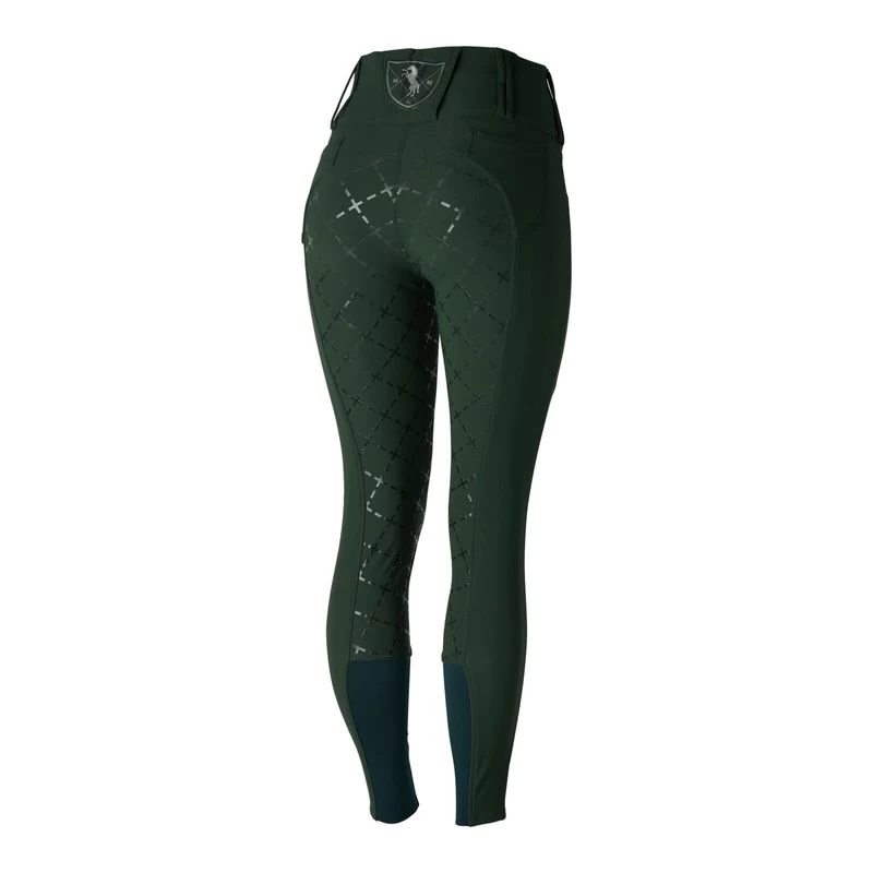 Horze Women's Desiree High Waist Full Seat Breeches - Mountain View Green - Image 3