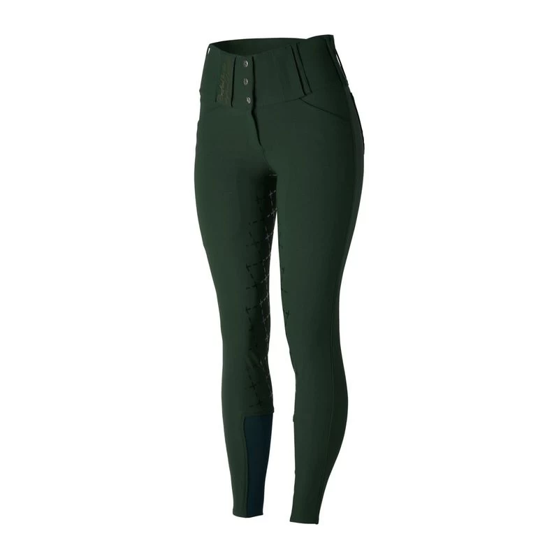 Horze Women's Desiree High Waist Full Seat Breeches - Mountain View Green - Image 4