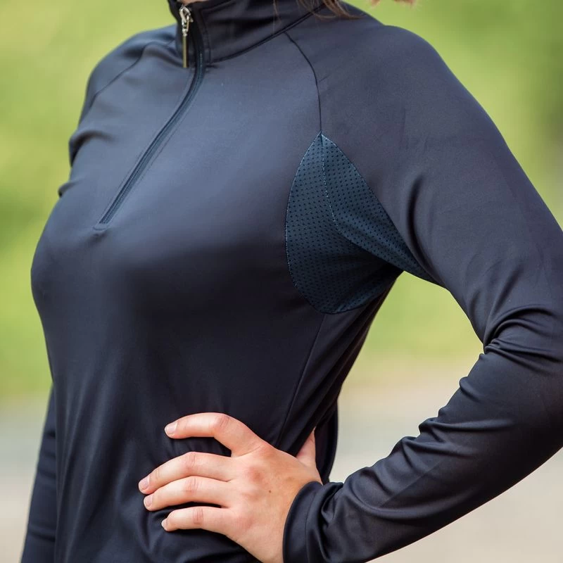 Horze Women's Carolina Training Shirt - Navy Dark Blue - Image 2