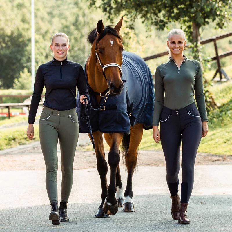 Horze Women's Carolina Training Shirt - Navy Dark Blue - Image 3