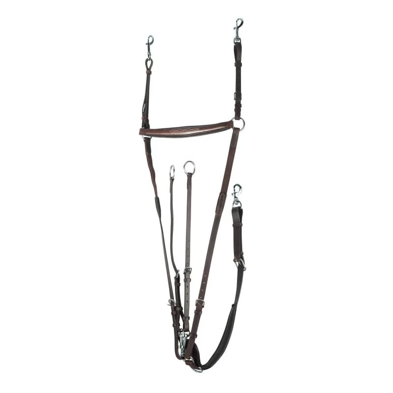 Horze Venice Combined Running Martingale Breastplate - Dark Brown