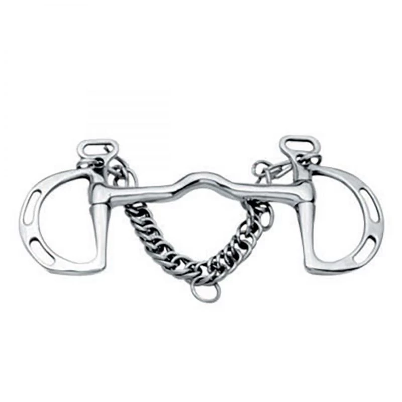 Korsteel Stainless Steel Cambridge Mouth Slotted Ring Kimblewick Bit