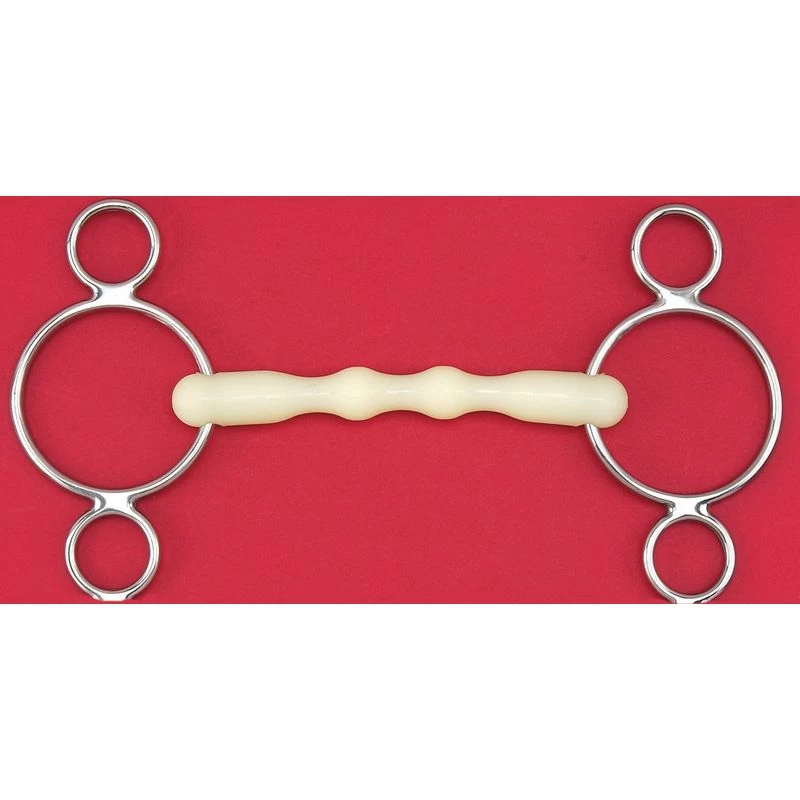 Happy Mouth Bits Mullen Shaped 2-Ring Gag - Stainless Steel
