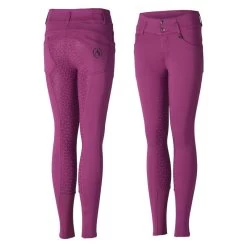 Horze Kids' Tara High Waist Full Seat Breeches - Arty Purple