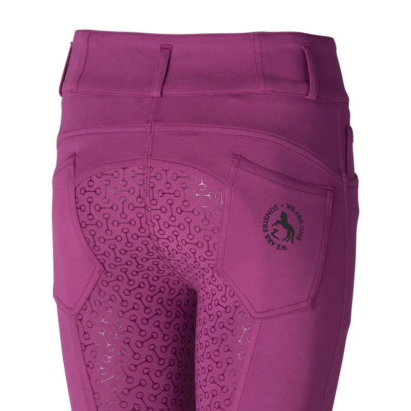 Horze Kids' Tara High Waist Full Seat Breeches - Arty Purple - Image 2