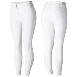 B Vertigo Women's Drea Silicon Knee Patch Breeches - White