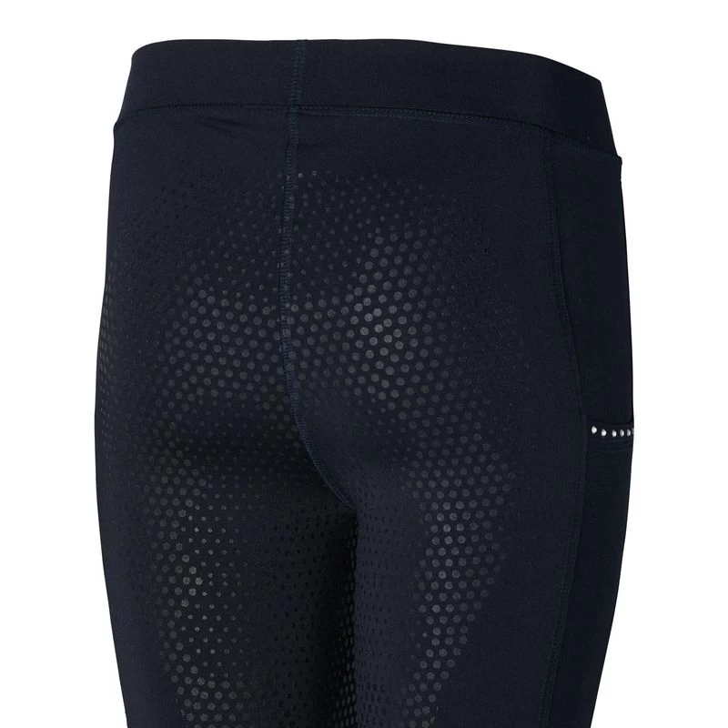 Horze Kids' Full Seat Tights W/Crystal Details - Dark Dark Blue - Image 2