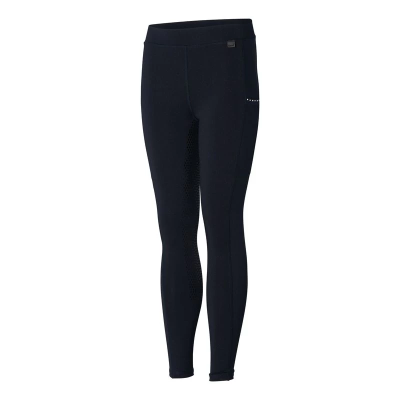 Horze Kids' Full Seat Tights W/Crystal Details - Dark Dark Blue - Image 4