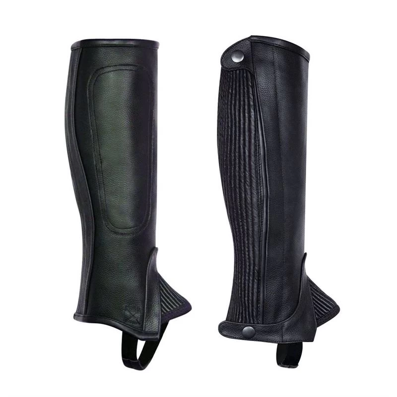 Perri's Kids' Professional Calfskin Zipper Half Chaps - Black