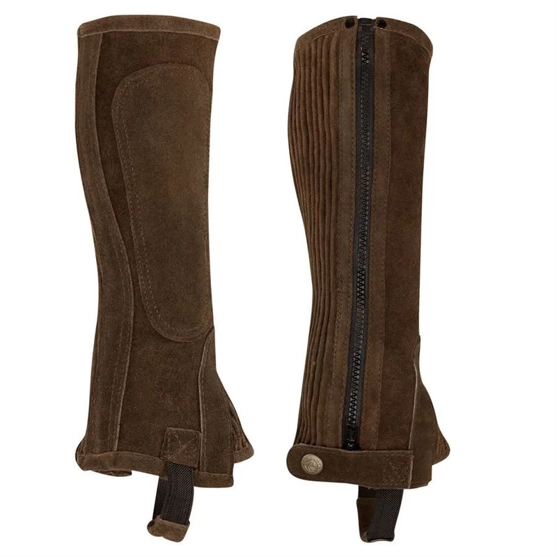 Perri's Suede Zipper Half Chaps - Brown
