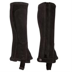 Perri's Suede Zipper Half Chaps - Black