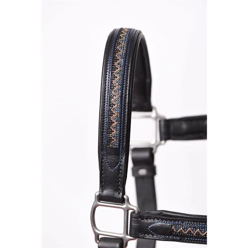 Perri's Chevron Bling Padded Leather Halter - Black - Image 2