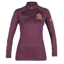 Shires Aubrion Women's Team Long Sleeve Base Layer - Burgundy