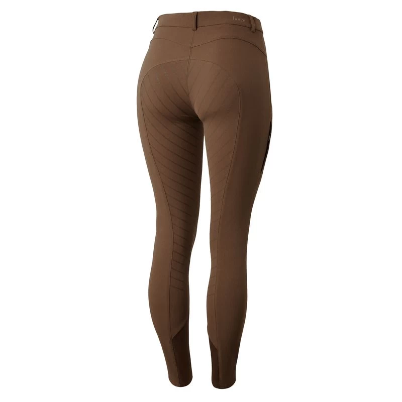 Horze Women's Anna Summer Full Seat Breeches W/Phone Pocket - Bison Dark Brown