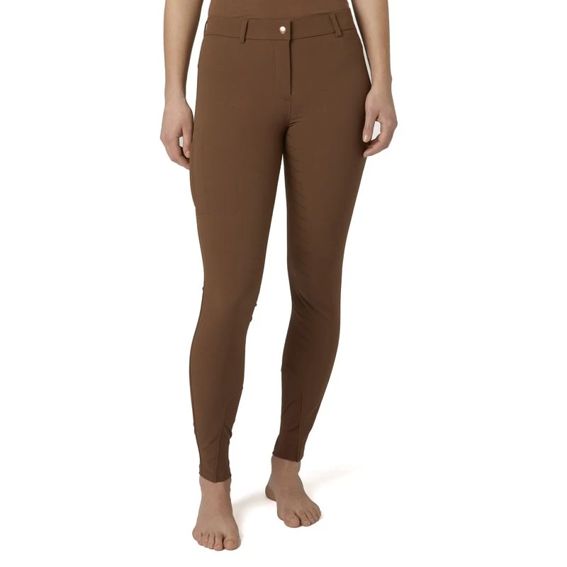 Horze Women's Anna Summer Full Seat Breeches W/Phone Pocket - Bison Dark Brown - Image 4