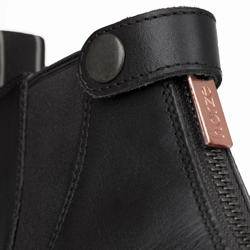 Horze Women's Rose Front Zip Paddock Boots - Black - Image 4