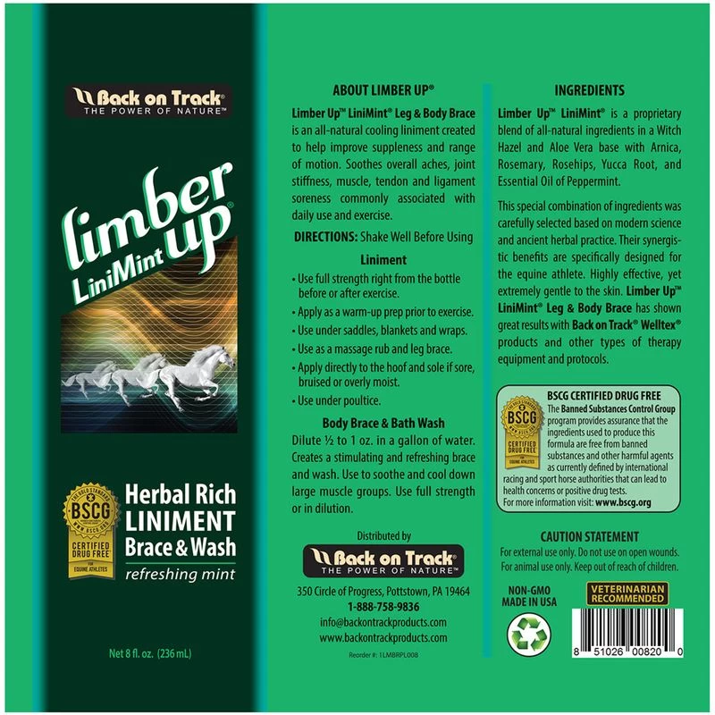 Back On Track Limber Up Liniment Leg & Body Brace - Image 2