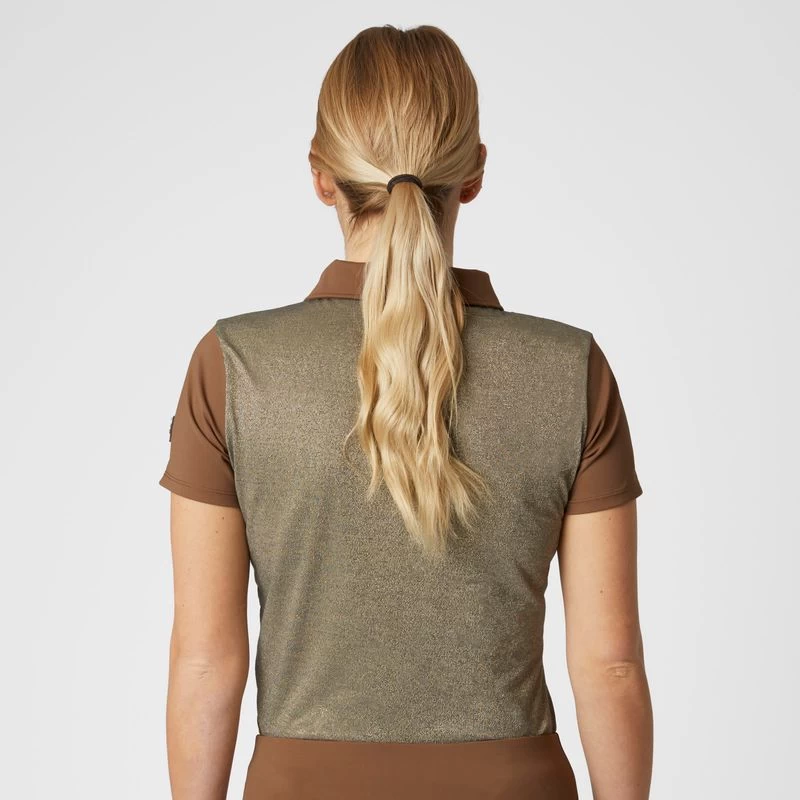 Horze Women's Sagira Breathable Quick Dry Training Shirt - Bison Dark Brown - Image 4