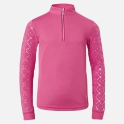Horze Kids' Fia Long Sleeved Shirt - Azalea Pink