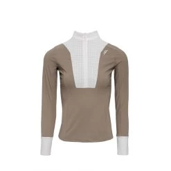 Alessandro Albanese Women's Vilamora Long Sleeve Zip Competition Shirt - Tan