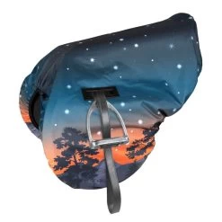 Shires Print Waterproof Ride On Saddle Cover - Winter Sunset