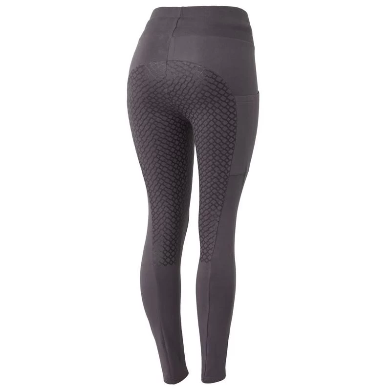 Horze Women's Jade Cotton Stretch Full Seat Riding Tights - Blackened Pearl