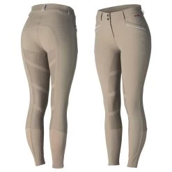 B Vertigo Women's Patricia Silicone Full Seat Breeches - Timber Wolf/White