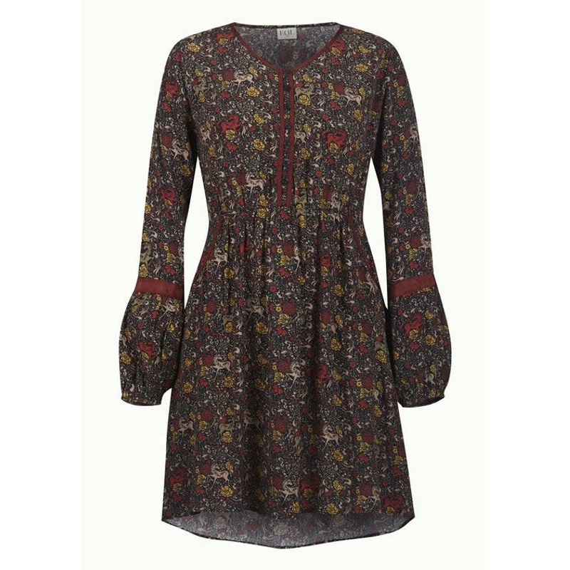 EQL Women's Ecovero Boheme Tunic Dress - Cinnabar Enchanted Garden