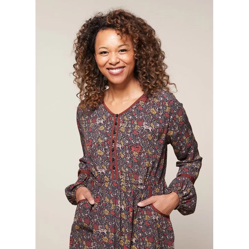 EQL Women's Ecovero Boheme Tunic Dress - Cinnabar Enchanted Garden - Image 2