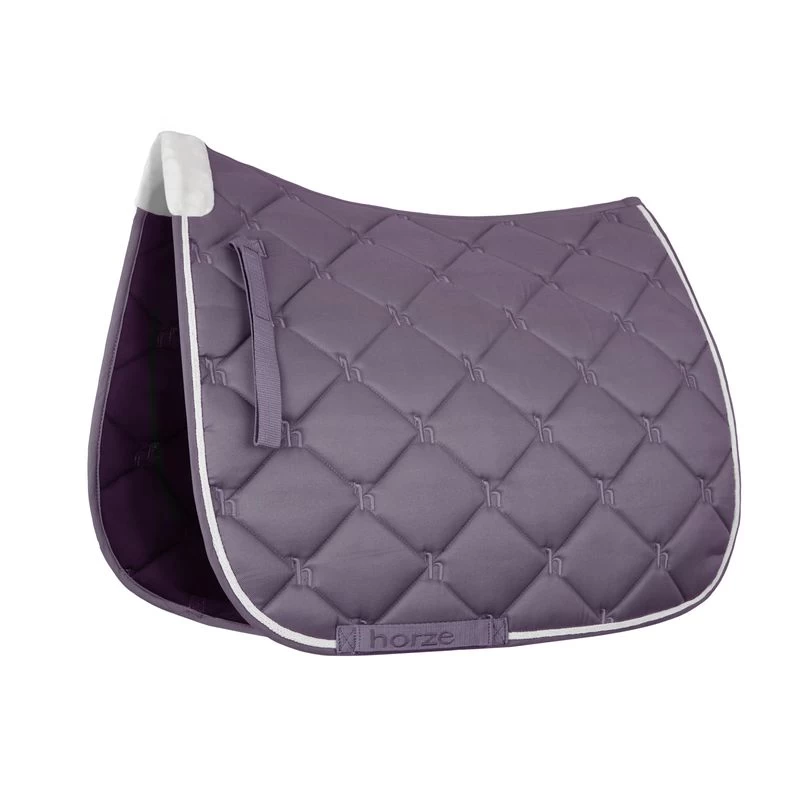 Horze Ghent Quick Dry Dressage Saddle Pad W/Faux Fur - Grey Ridge Purple