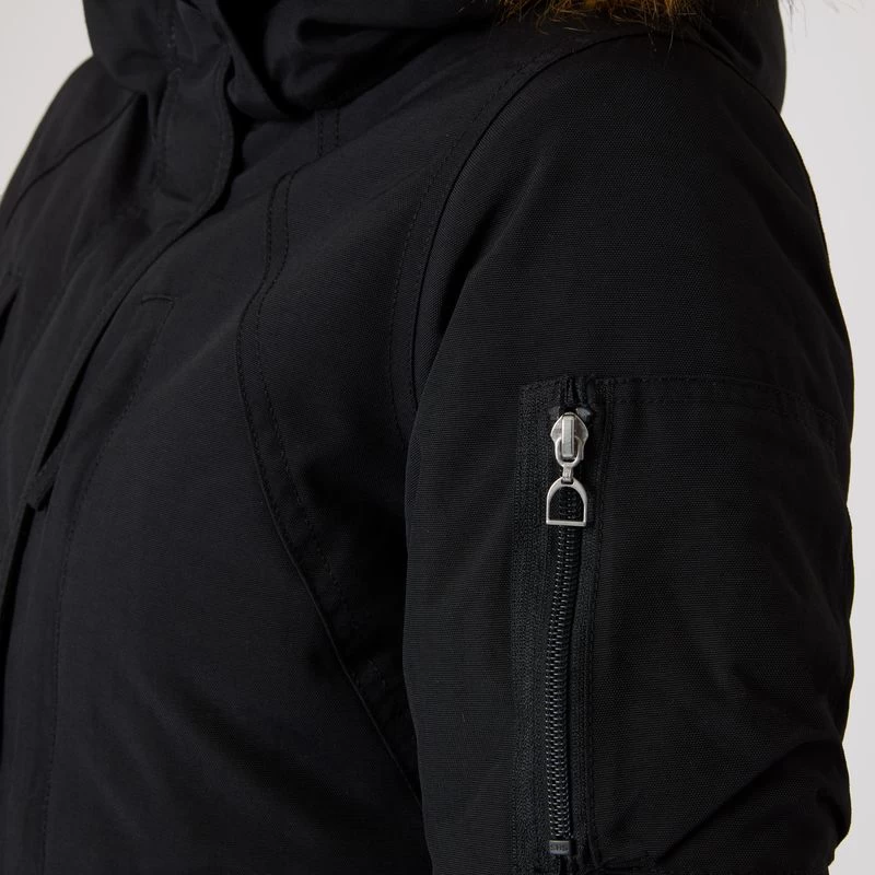Horze Women's Brooke Long Parka Jacket - Black - Image 4
