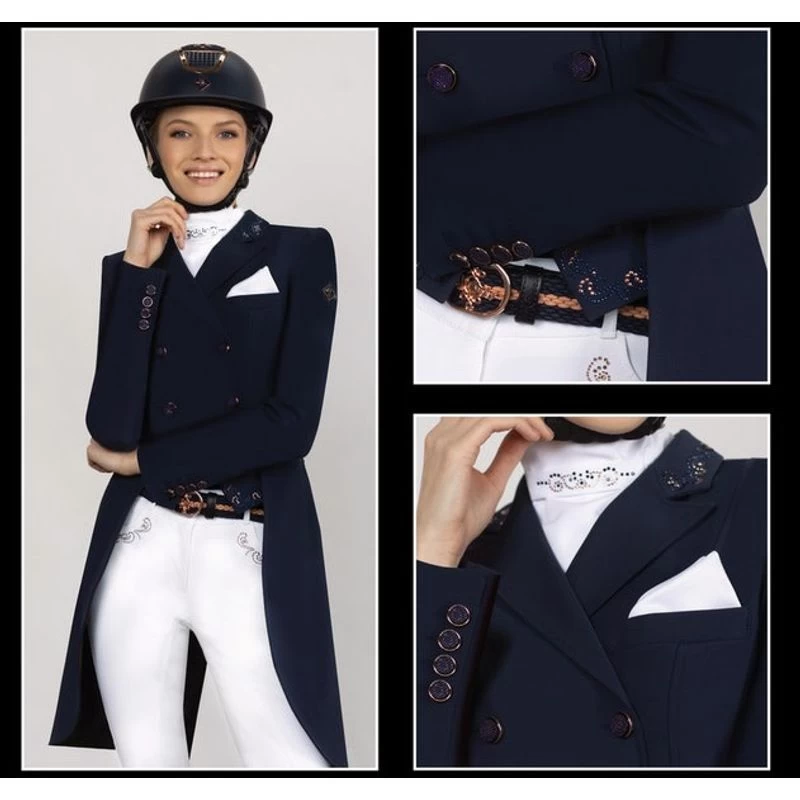 Fair Play Women's Dorothee Rose Gold Comfimesh Shadbelly Coat - Black - Image 3