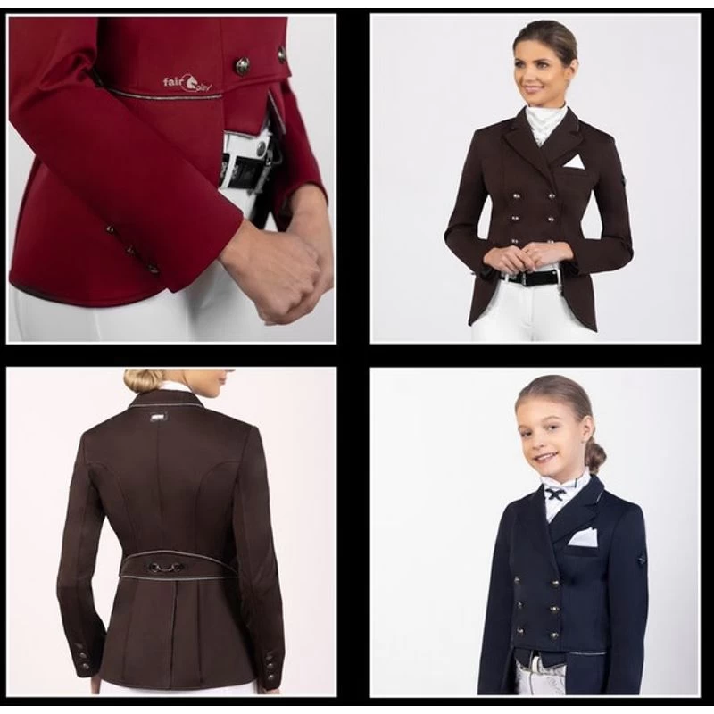 Fair Play Women's Beatrice Short Tail Coat - Burgundy - Image 3