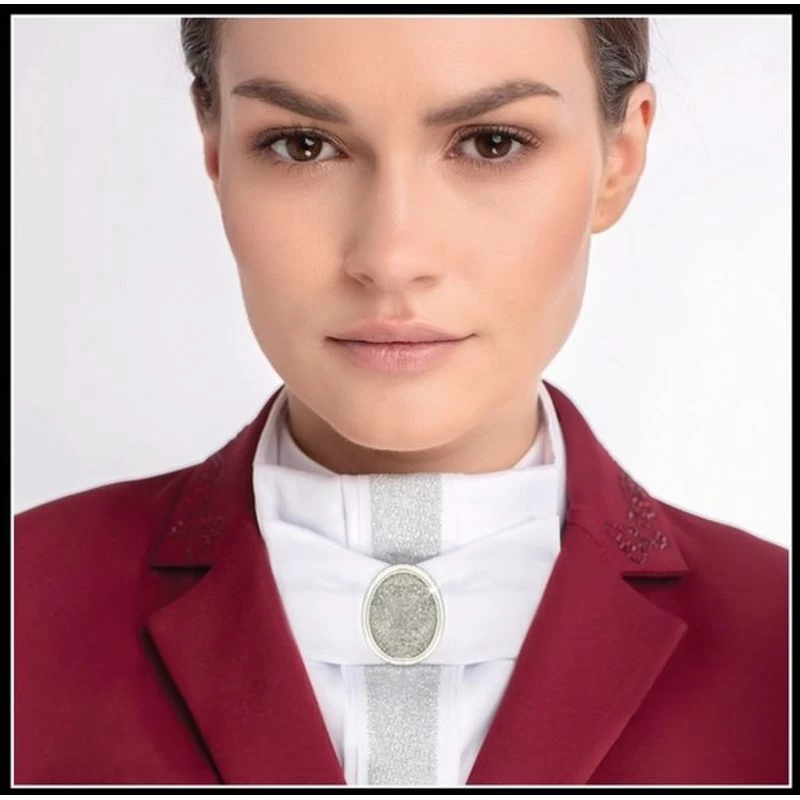 Fair Play Countess Ready Tied Stock Tie - White - Image 2