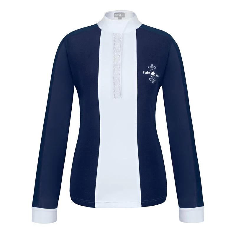 Fair Play Women's Claire Pearl Long Sleeve Competition Shirt - Navy/White
