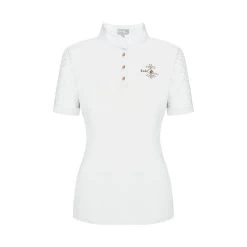 Fair Play Women's Cecile Rose Gold Short Sleeve Competition Shirt - White