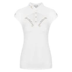 Fair Play Women's Cathrine Rose Gold Sleeveless Competion Shirt - White