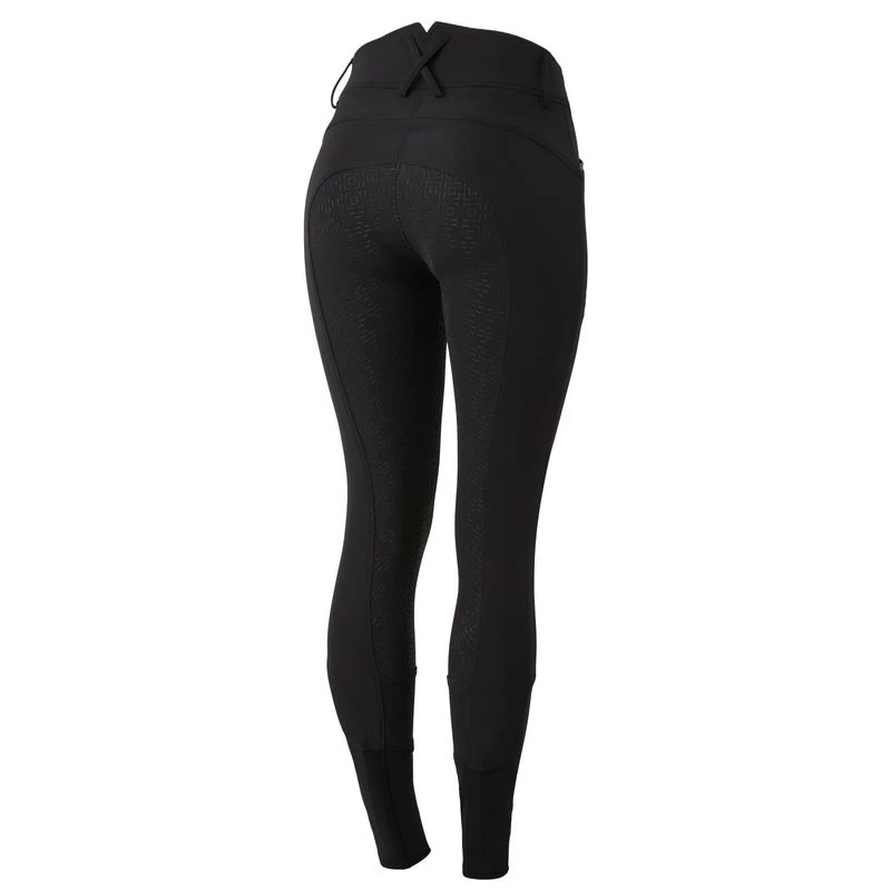 Horze Women's Dina Crystal Detailed Silicone Full Seat Breeches - Black