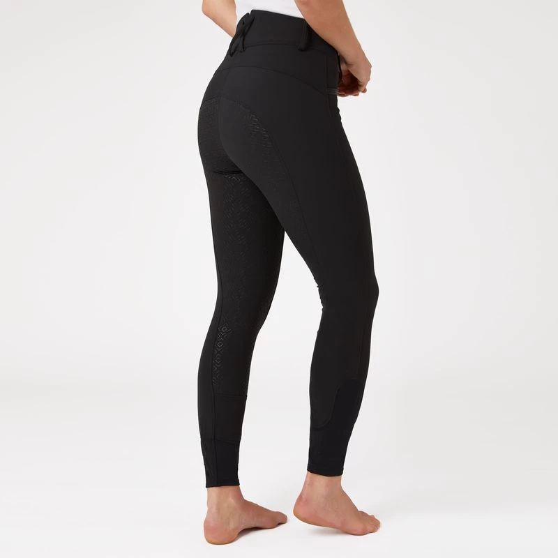 Horze Women's Dina Crystal Detailed Silicone Full Seat Breeches - Black - Image 3
