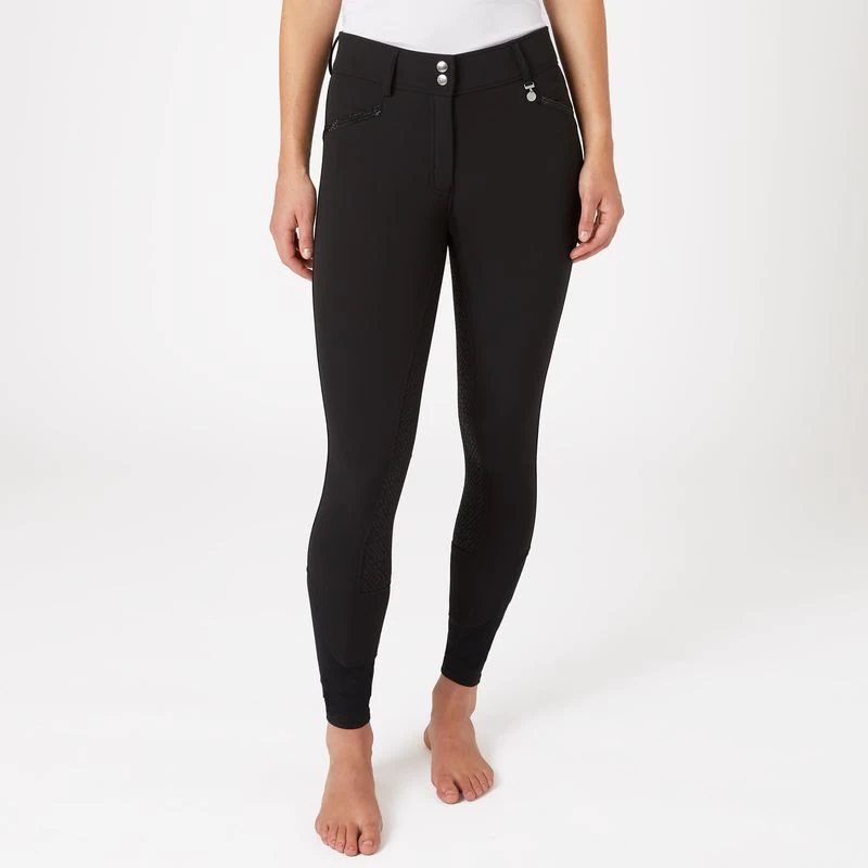 Horze Women's Dina Crystal Detailed Silicone Full Seat Breeches - Black - Image 4