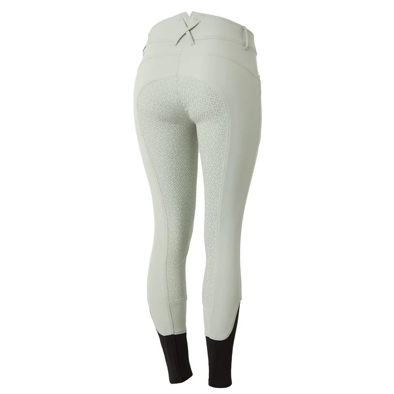 Horze Women's Dina Crystal Detailed Silicone Full Seat Breeches - Aqua Grey